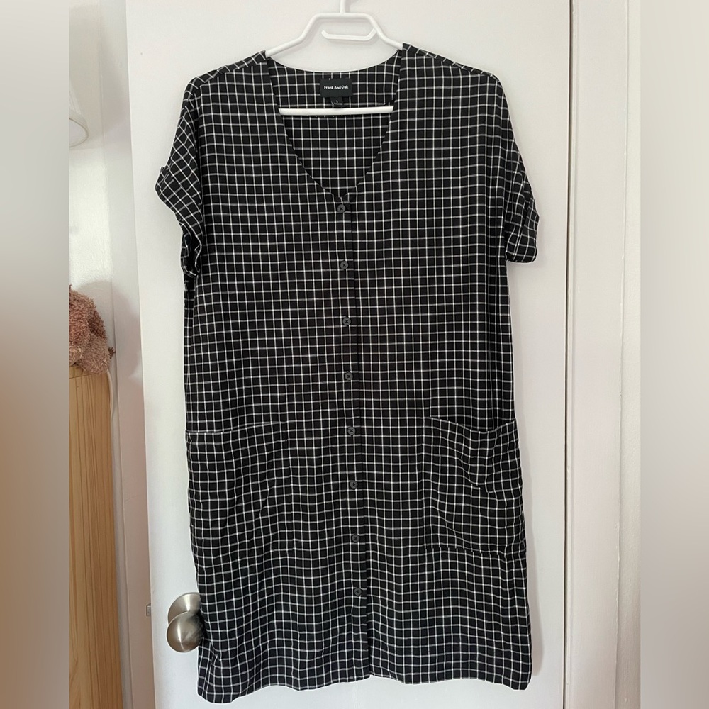 Frank & Oak Black and White Checkered Dress